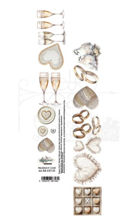 Pasek 5x30 dodatki do samodzielnego wycięcia Romantic Boho - Ślub AA-RB-EXT-01 Alchemy of Art