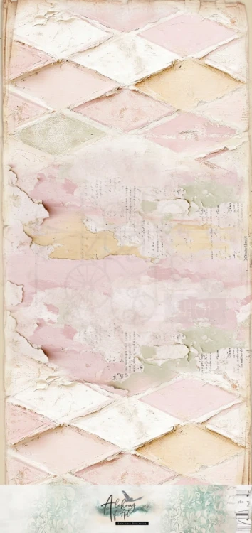 Materiał Fabric Okładka 32x70cm Romantic Boho - Tło romby AA-RB-FABRIC-02 Alchemy of Art