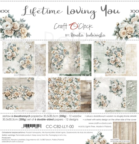 Zestaw papierów do scrapbookingu 30x30 Lifetime Loving You CC-C82-LLY-00 Craft O'Clock