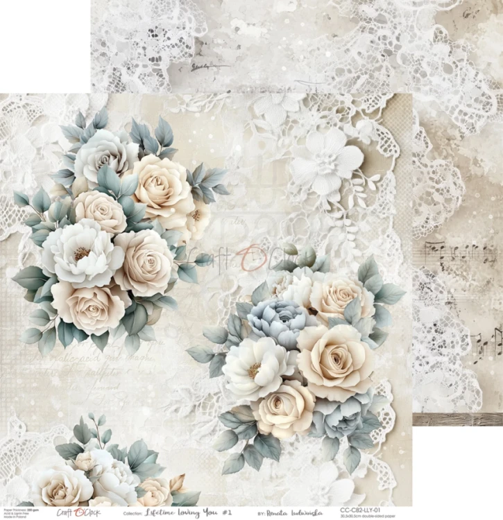 Zestaw papierów do scrapbookingu 30x30 Lifetime Loving You CC-C82-LLY-00 Craft O'Clock