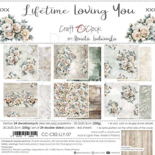 Zestaw papierów do scrapbookingu 20x20 Lifetime Loving You CC-C82-LLY-07 Craft O'Clock