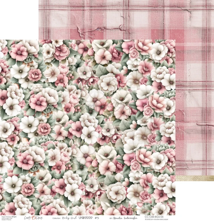 Zestaw papierów do scrapbookingu 30x30 Babygirl Universe CC-C83-BGU-00 Craft O'Clock