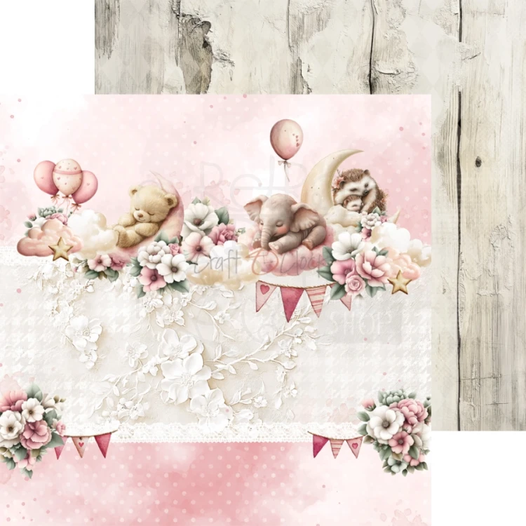 Zestaw papierów do scrapbookingu 20x20 Babygirl Universe CC-C83-BGU-07 Craft O'Clock