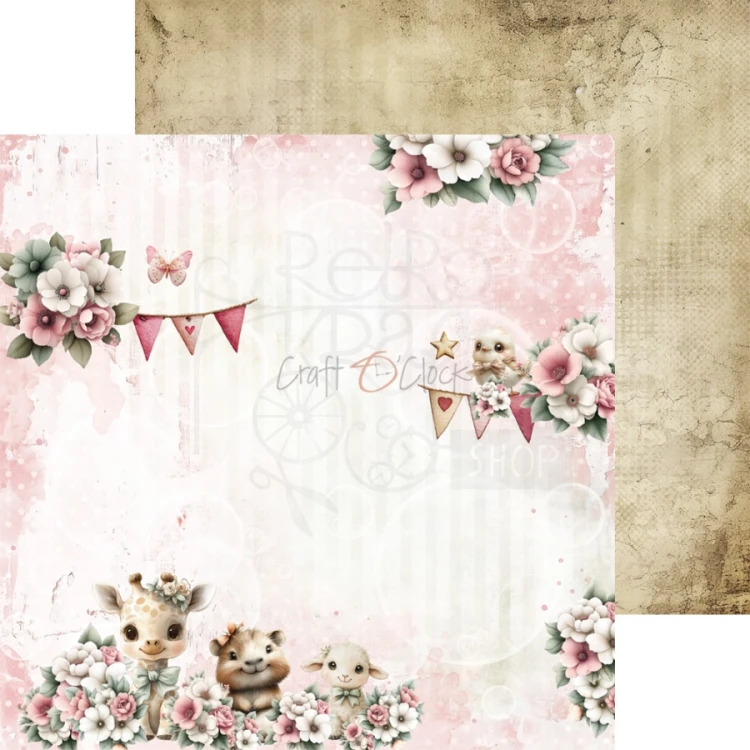 Zestaw papierów do scrapbookingu 20x20 Babygirl Universe CC-C83-BGU-07 Craft O'Clock