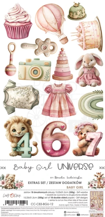 Zestaw dodatków 15x30 Babygirl Universe - Babygirl CC-C83-BGU-12 Craft O'Clock