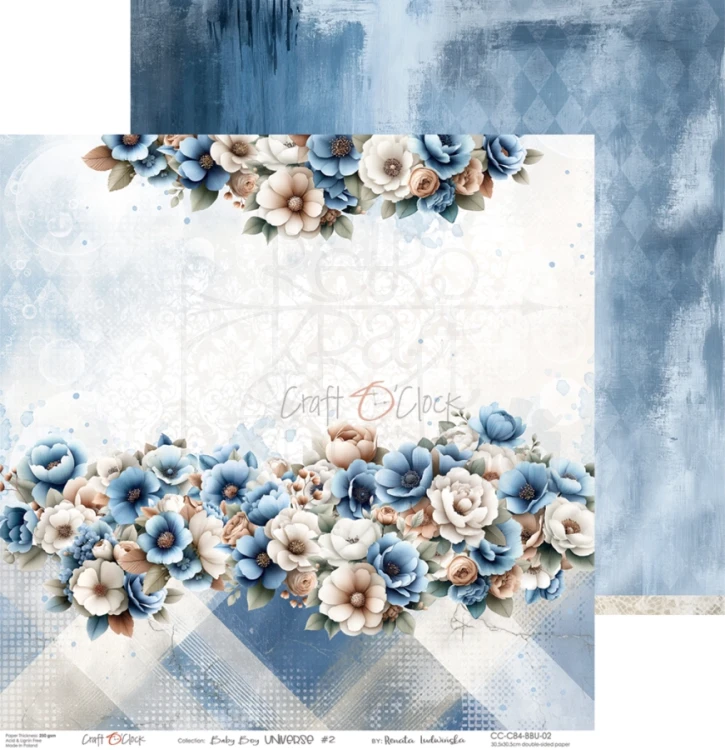 Zestaw papierów do scrapbookingu 30x30 Babyboy Universe CC-C84-BBU-00 Craft O'Clock