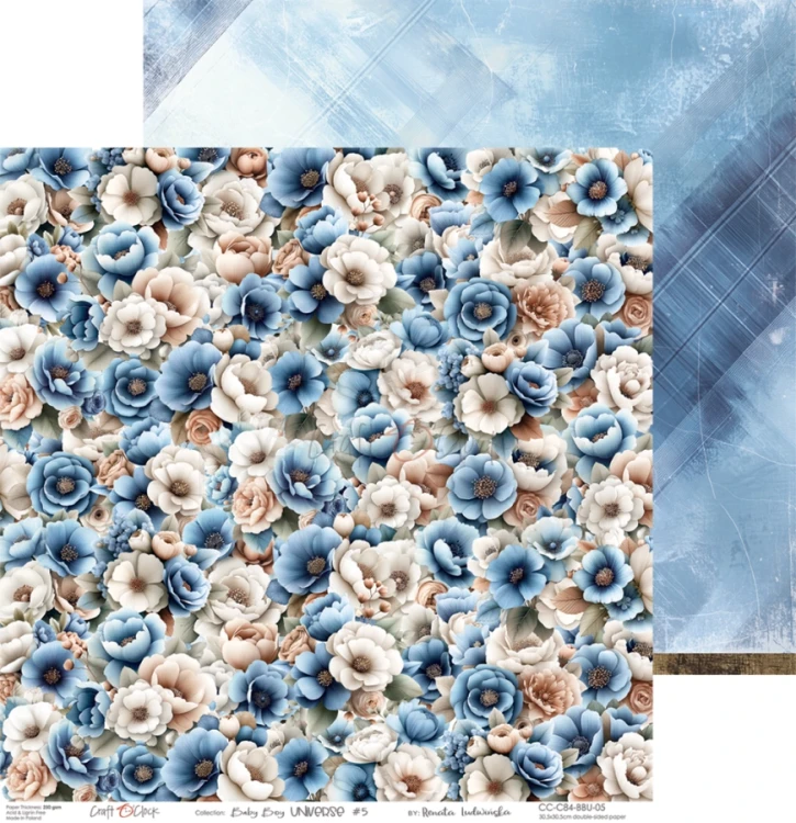 Zestaw papierów do scrapbookingu 30x30 Babyboy Universe CC-C84-BBU-00 Craft O'Clock
