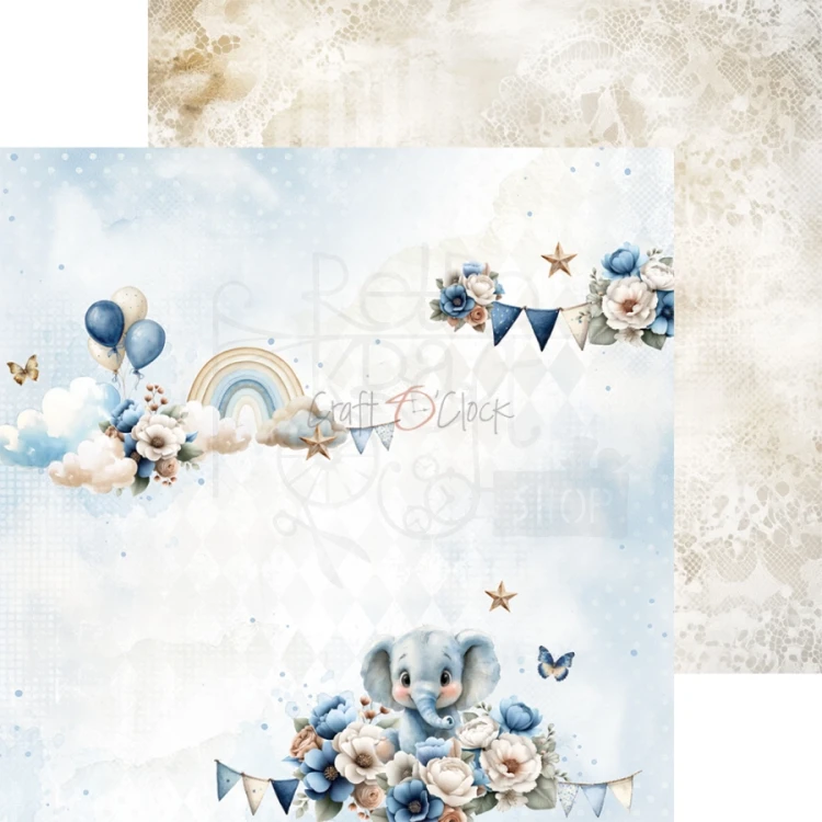 Zestaw papierów do scrapbookingu 20x20 Babyboy Universe CC-C84-BBU-07 Craft O'Clock