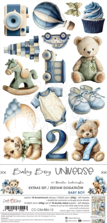 Zestaw dodatków 15x30 Babyboy Universe - Baby Boy CC-C84-BBU-12 Craft O'Clock