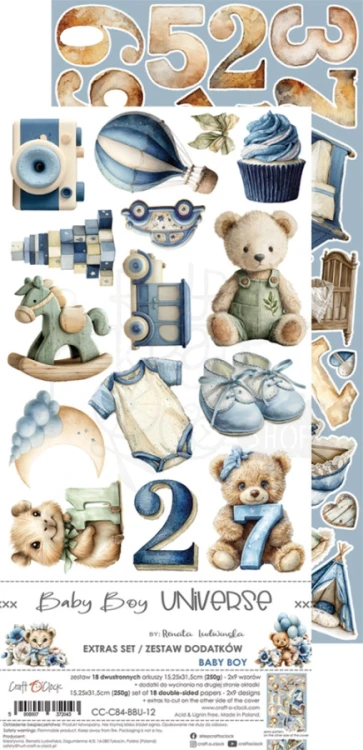 Zestaw dodatków 15x30 Babyboy Universe - Baby Boy CC-C84-BBU-12 Craft O'Clock
