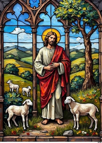 Papier ryżowy do decoupage A5 Witraż - Jezus 18705