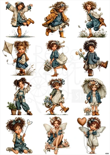 Papier ryżowy do decoupage A4 Dziewczynki 4308