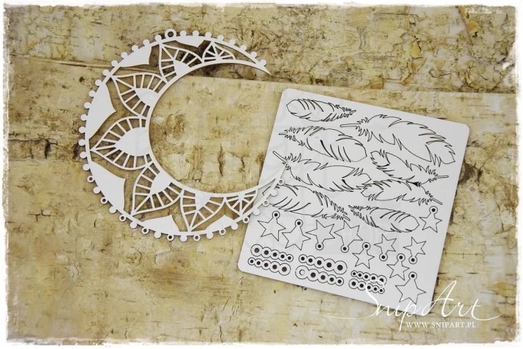 Tekturka Łapacz snów księżyc Mandalas Dreams SnipArt