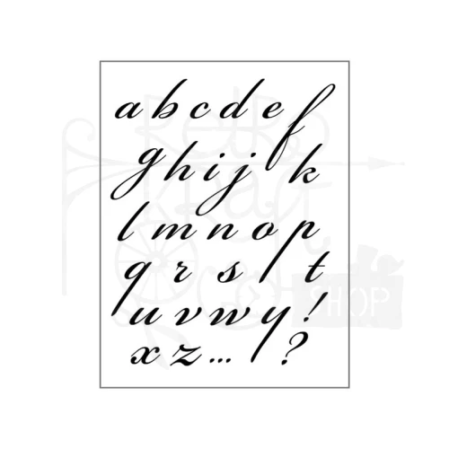 Stempel gumowy kauczukowy 14x18cm Litery małe kursywa WTKCC119 Stamperia