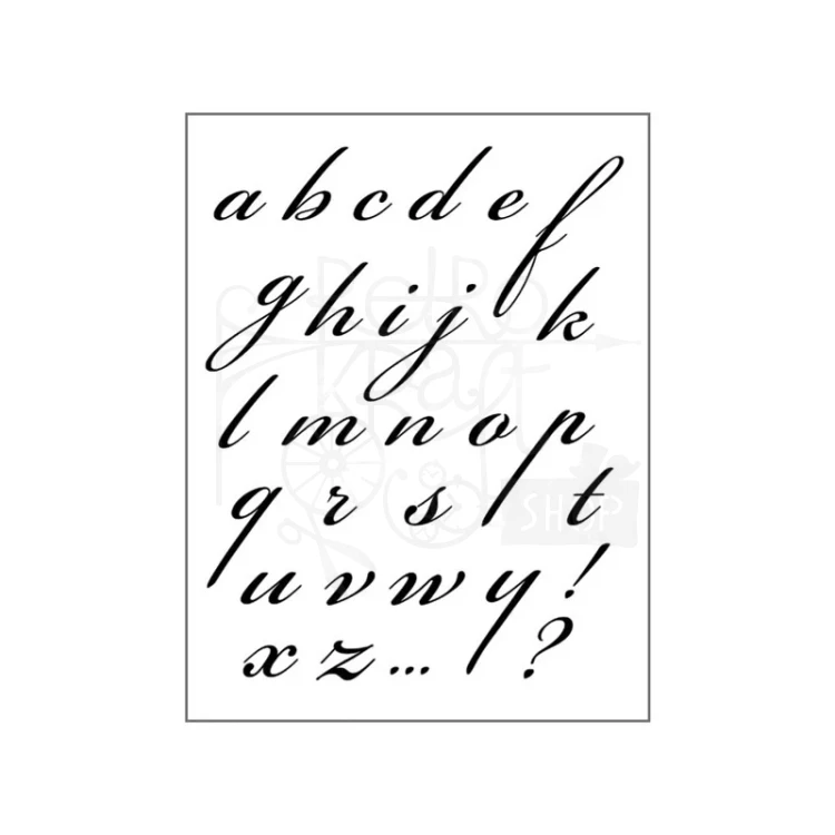Stempel gumowy kauczukowy 14x18cm Litery małe kursywa WTKCC119 Stamperia