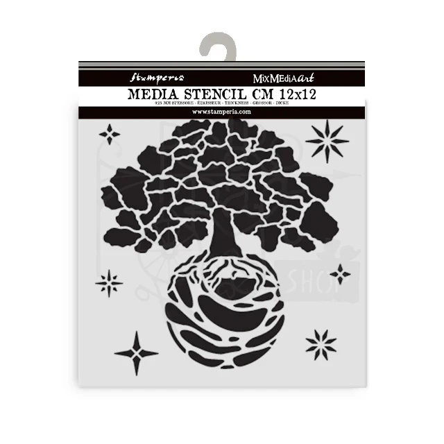 Szablon maska 12x12cm A New Beginning Drzewo życia KSTDS72 Stamperia