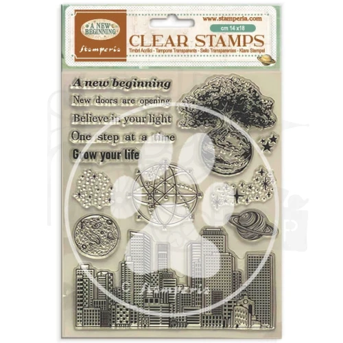 Stempel akrylowy 14x18cm A New Beginning 13 stempli WTK238 Stamperia