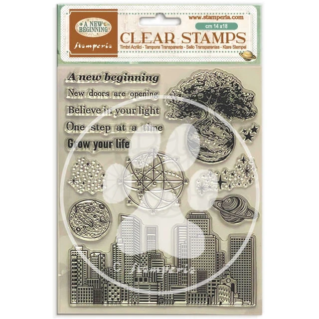 Stempel akrylowy 14x18cm A New Beginning 13 stempli WTK238 Stamperia