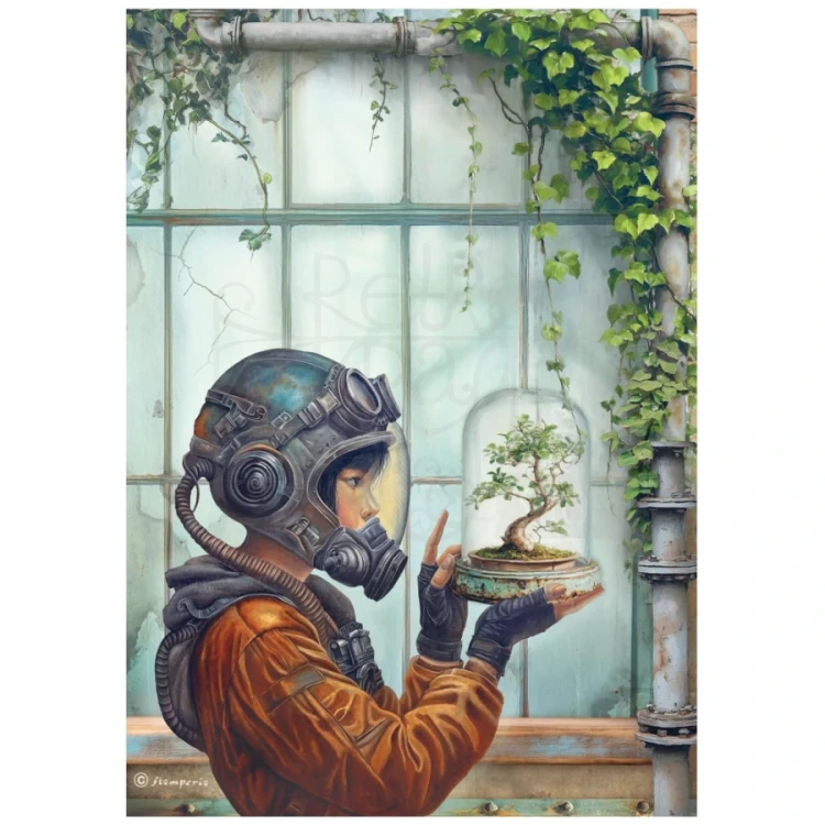Papier ryżowy do decoupage A4 A New Beginning Terrarium DFSA41106 Stamperia