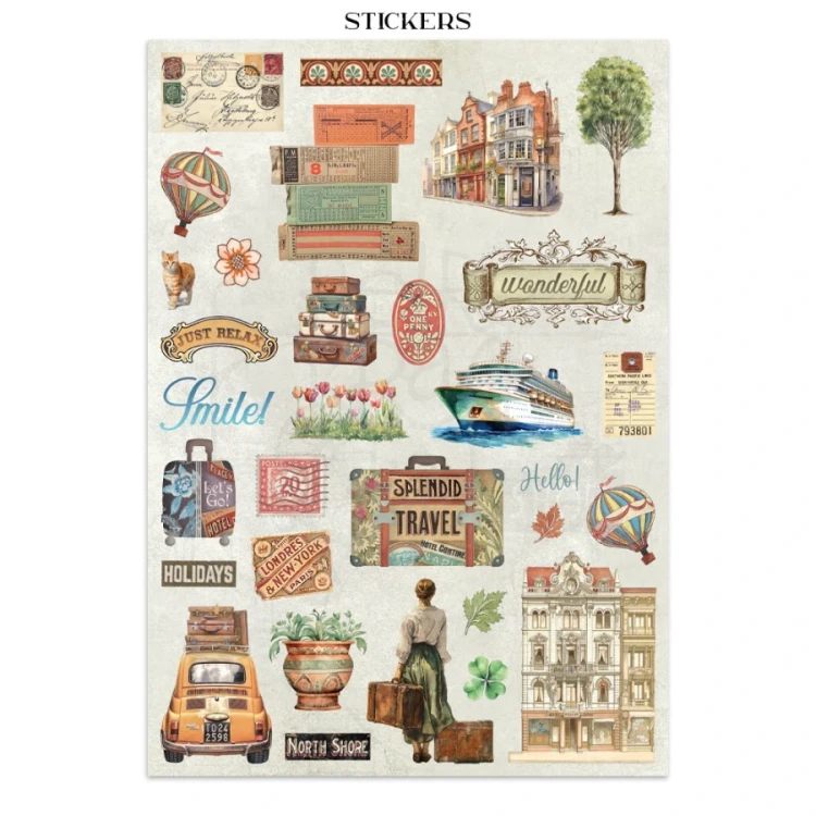 Junk Journal Art of Travelling 16 kart SBJK18 Stamperia