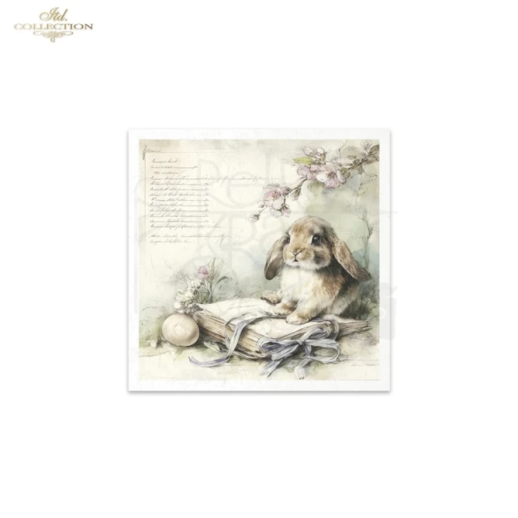 Zestaw papierów ryżowych do decoupage 14.8x14.8 Wielkanoc - zające retro RSM245 ITD Collection