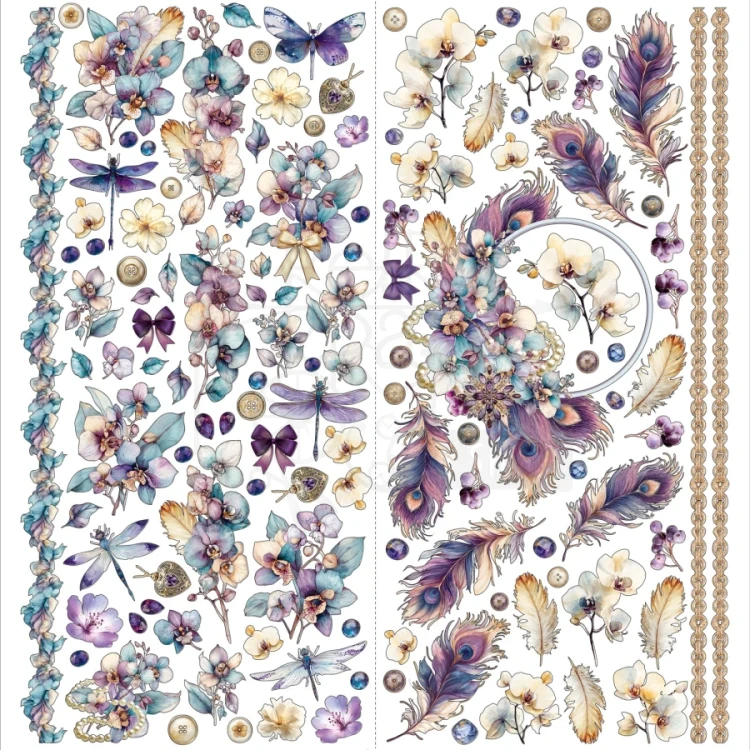 Ozdoby papierowe die-cuts Plume and Petal Laser Cut Elements 198 szt DPP-35216 49 and Market