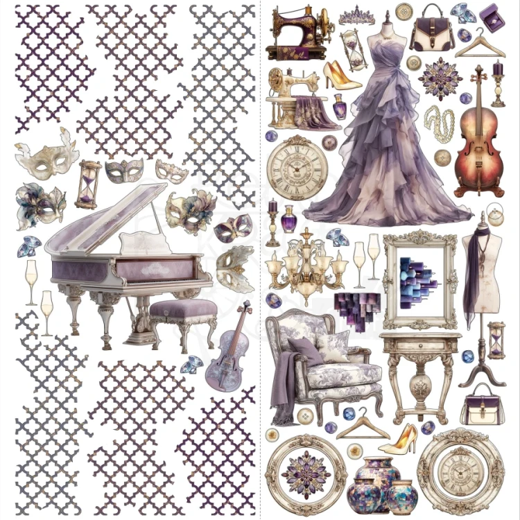 Ozdoby papierowe die-cuts Plume and Petal Laser Cut Elements 198 szt DPP-35216 49 and Market