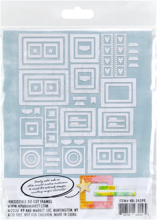 Ozdoby papierowe ramki Irresistible Die-cut Frames 72 elementy VBI-34295 49 and Market