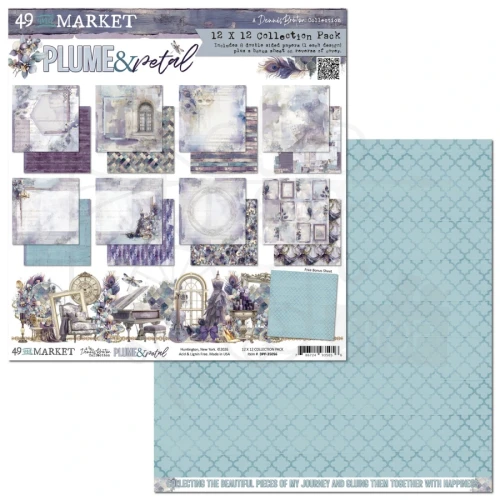 Zestaw papierów do scrapbookingu 30x30 Plume and Petal 8 arkuszy DPP-35056 49 and Market