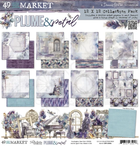 Zestaw papierów do scrapbookingu 30x30 Plume and Petal 8 arkuszy DPP-35056 49 and Market