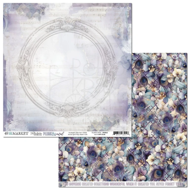 Zestaw papierów do scrapbookingu 30x30 Plume and Petal 8 arkuszy DPP-35056 49 and Market