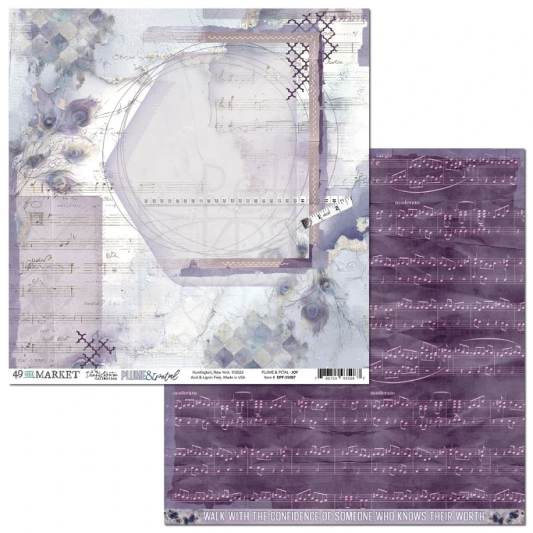 Zestaw papierów do scrapbookingu 30x30 Plume and Petal 8 arkuszy DPP-35056 49 and Market