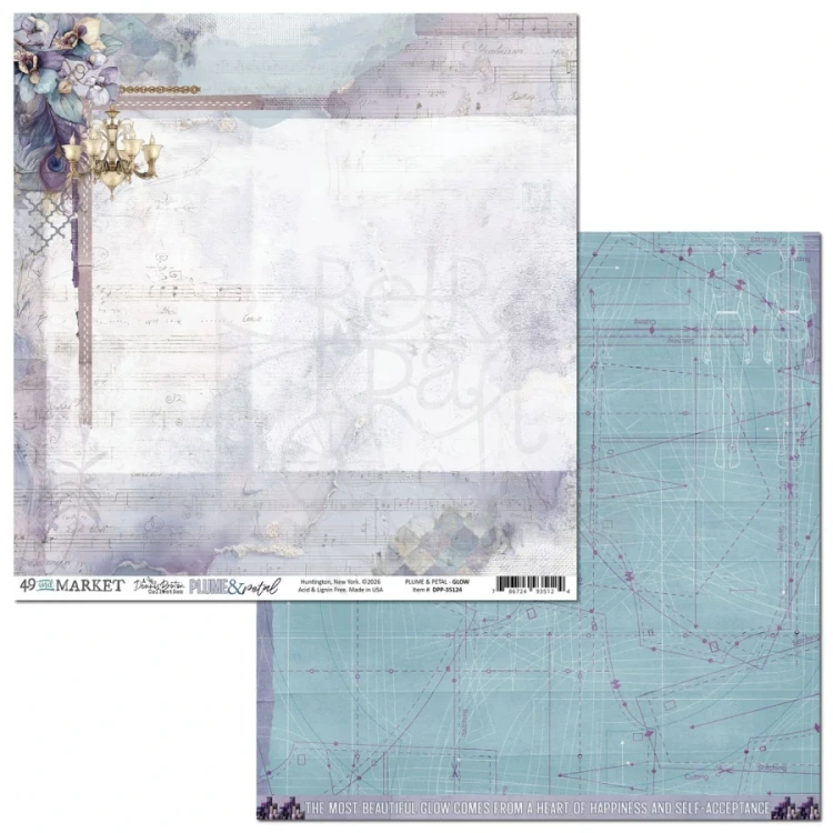 Zestaw papierów do scrapbookingu 30x30 Plume and Petal 8 arkuszy DPP-35056 49 and Market