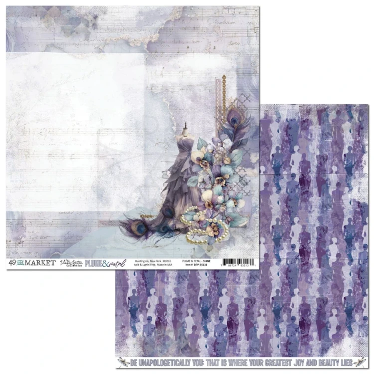 Zestaw papierów do scrapbookingu 30x30 Plume and Petal 8 arkuszy DPP-35056 49 and Market