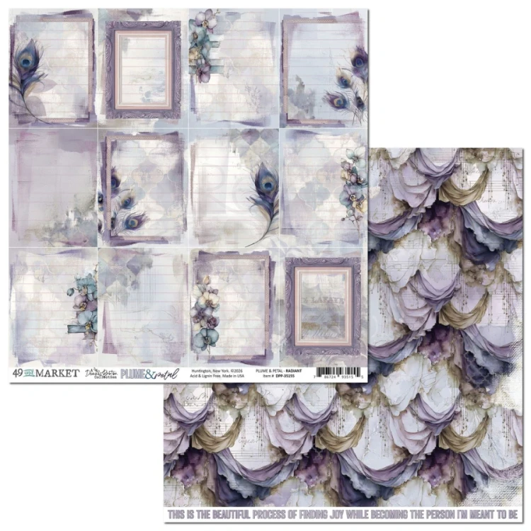 Zestaw papierów do scrapbookingu 30x30 Plume and Petal 8 arkuszy DPP-35056 49 and Market