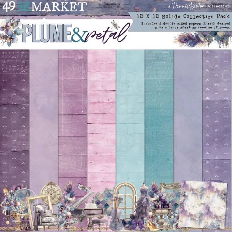 Zestaw papierów do scrapbookingu 30x30 Plume and Petal Solids 8 arkuszy DPP-35063 49 and Market