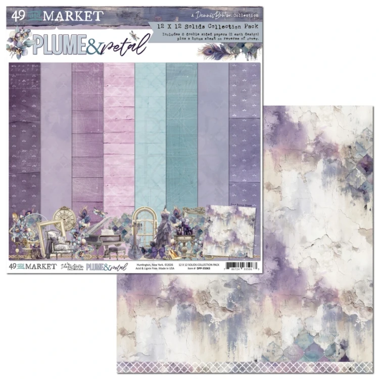 Zestaw papierów do scrapbookingu 30x30 Plume and Petal Solids 8 arkuszy DPP-35063 49 and Market