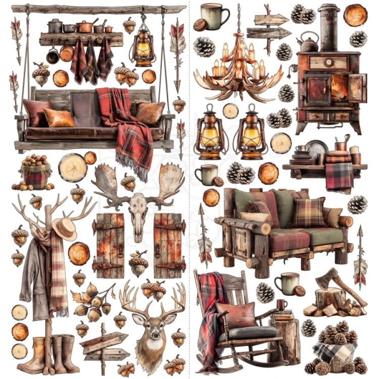 Ozdoby papierowe die-cuts Timber and Tweed Laser Cut Elements 137 szt DTT-34769 49 and Market