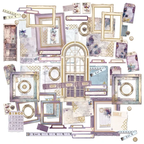 Ozdoby papierowe die-cuts Plume and Petal Ephemera and Frames 69 szt DPP-35223 49 and Market