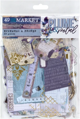 Ozdoby papierowe die-cuts Plume and Petal Ephemera and Frames 69 szt DPP-35223 49 and Market