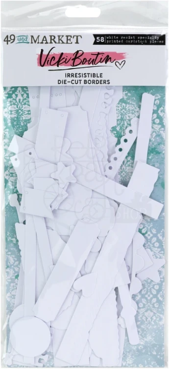Ozdoby papierowe die-cuts Irresistible Artful Borders by Vicky Boutin 58 szt VBI-34288 49 and Market