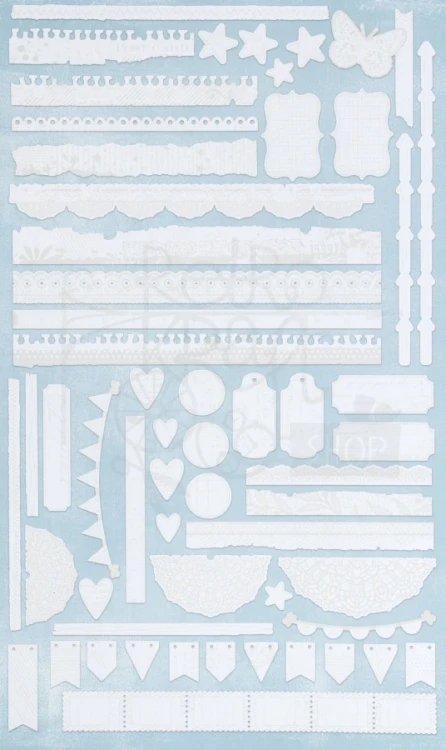 Ozdoby papierowe die-cuts Irresistible Artful Borders by Vicky Boutin 58 szt VBI-34288 49 and Market