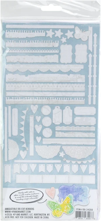 Ozdoby papierowe die-cuts Irresistible Artful Borders by Vicky Boutin 58 szt VBI-34288 49 and Market