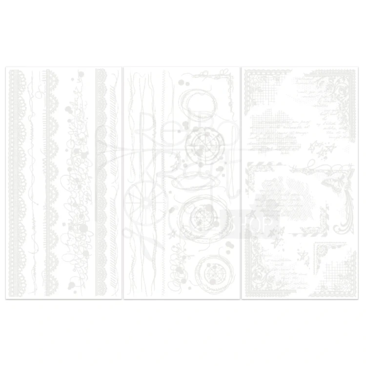 Rub-on transfer 15x30 Irresistible Artful Edges by Vicky Boutin 3 arkusze VBI-34257 49 and Market
