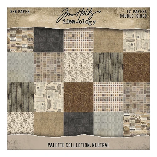 Zestaw papierów do scrapbookingu 20x20 Palette Collection: Neutral 12 arkuszy TH94473 Tim Holtz