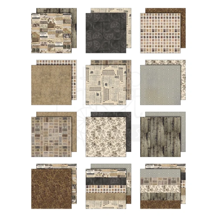 Zestaw papierów do scrapbookingu 20x20 Palette Collection: Neutral 12 arkuszy TH94473 Tim Holtz