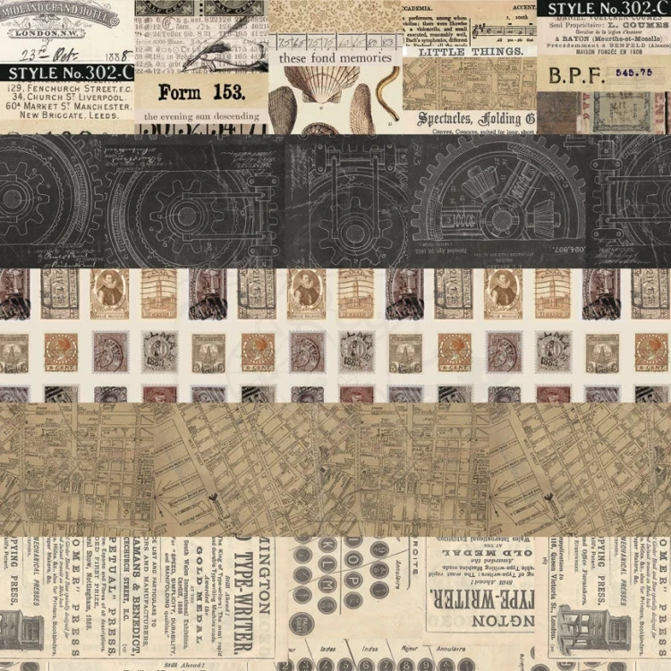 Zestaw papierów do scrapbookingu 20x20 Palette Collection: Neutral 12 arkuszy TH94473 Tim Holtz