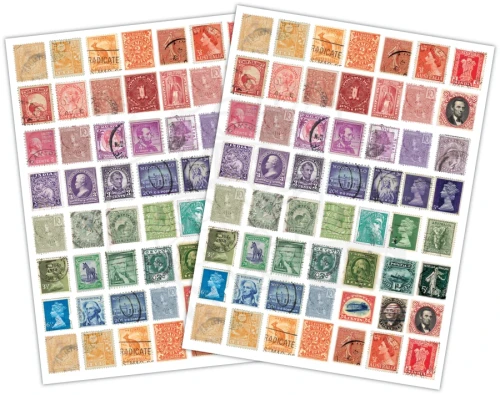 Rub-on transfer 15x20 Used Stamps 2 arkusze CERUBT002 Craft Consortium
