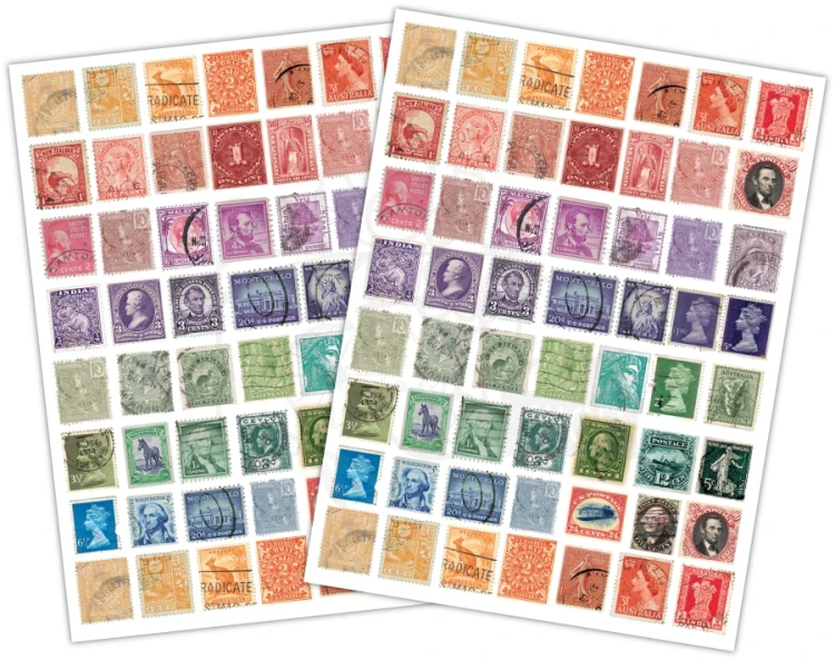 Rub-on transfer 15x20 Used Stamps 2 arkusze CERUBT002 Craft Consortium