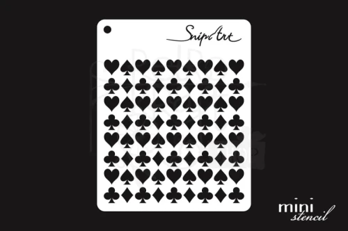 Szablon maska 8x10 Mini Stencil - Karty - Maska 28409 SnipArt